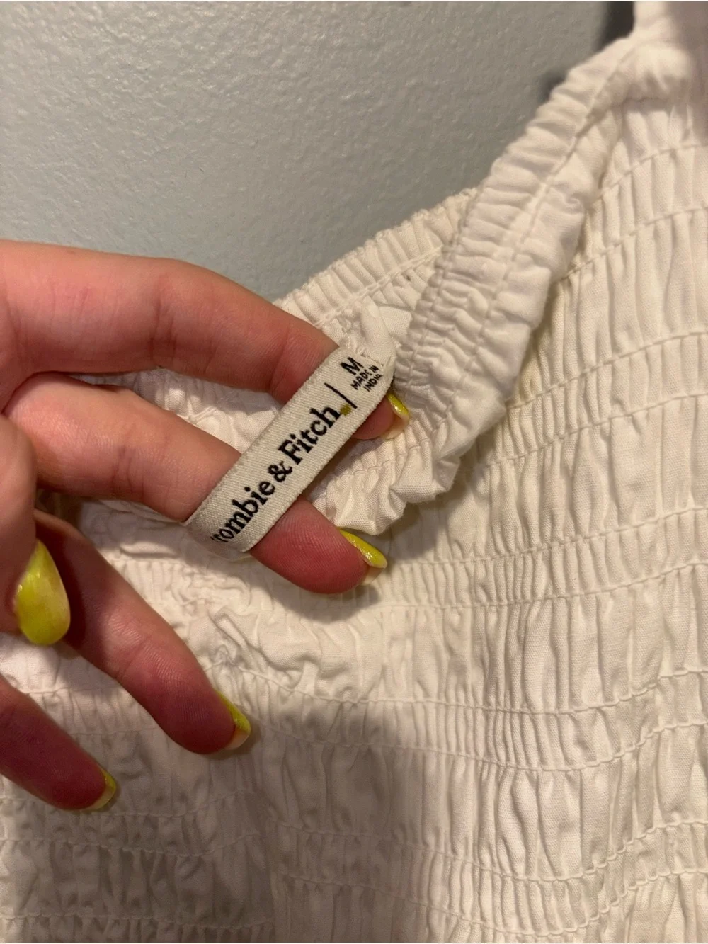 Abercrombie & Fitch White Smocked Strap Sundress